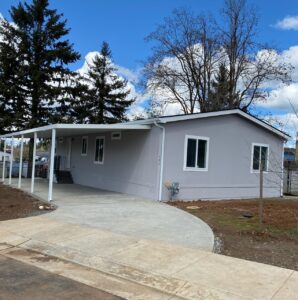 Eleven mobile homes are now being built in a neighborhood.