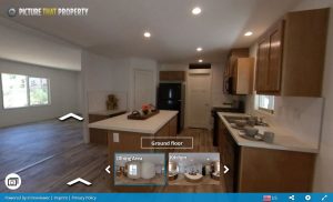 Take a virtual tour of Floorplan B showcasing a kitchen and living room.