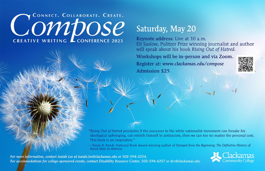 poster for a conference called connect collaborate compose, saturday may 20